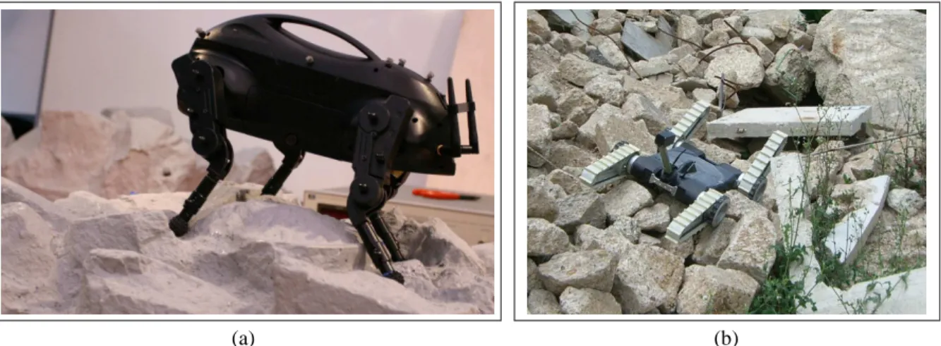 Figure 1-2: Two ground robots designed for traversing rough terrain. [Photo credit: