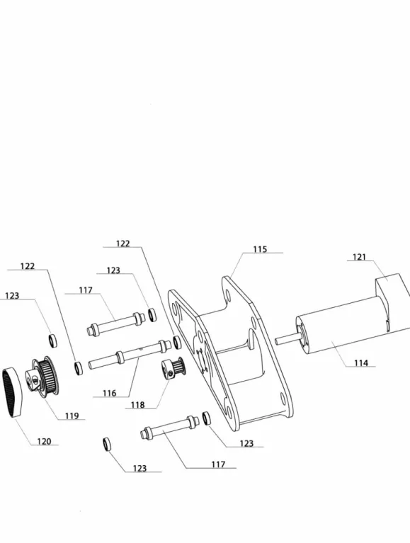 Figure  4-6:  An  exploded  view  of the  winch  actuator  is  shown  with  following  key.