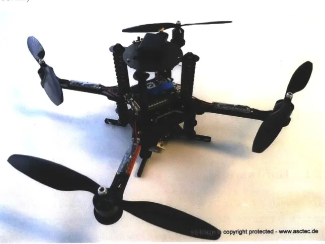 Figure  2-1:  Image  of  the  Ascending  Technologies  Pelican  in  its  off-the-shelf  configu- configu-ration.