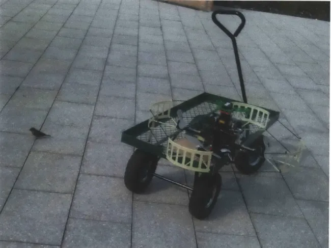 Figure  4-2:  Image  of the  quadrotor  mounted  on  a  cart  for  data  collection.