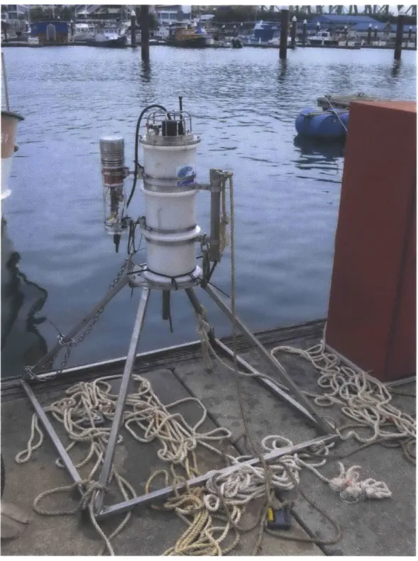 Figure  3-12:  PANDA  node  (white  cylinder  on  tripod) with  Optical  Modem  attached on  the  left