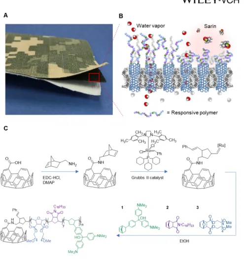 Figure 1. A CNT membrane functionalized with copolymers responsive to nerve agents. 