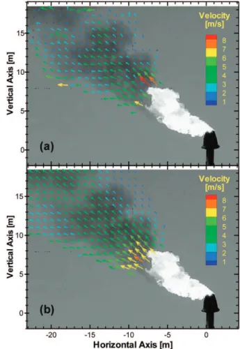 FIGURE 4. Example instantaneous (a) and ensemble average (b) velocity fields calculated from the high-speed movie data.