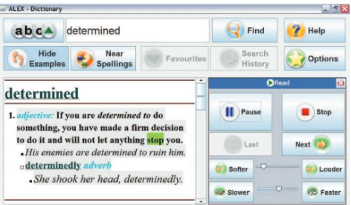Figure 2: Dictionary look-up with audio spelling.