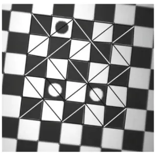 Fig. 5 Matching triangles. After Delaunay triangulation, each triangle has only one edge-neighbor that has the same color