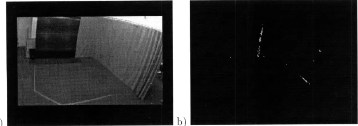 Figure  4-1:  Sharp  cornered  edges.  (a)  The background  from  the  view  of  the  primary camera
