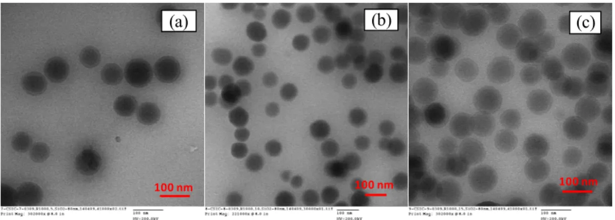 Figure 7 shows TEM micrographs obtained for the series of nanocomposite  membranes based on SiO 2 -80nm spherical particles with different loadings