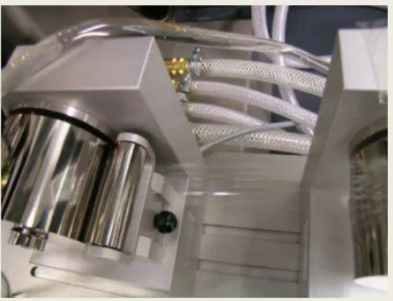 Figure 1. Picture of melt-extruded sulfonyl fluoride based PFSA nanocomposites  using a bench-top twin screw micro-extruder equipped with a film line