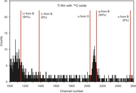 Fig. 3. Particle spectrum as recorded by the CNDAT detector for the Ti thin-film sample covered with 17 O oxide.