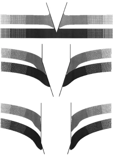 Fig.  3.8: The perforation  process  of the double-layered  shield with the plates  spaced impacted by the heavy conical-nose  projectile  at Vo  =  317.9m/s.
