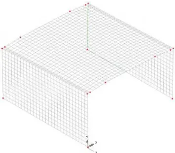 Figure 6.  3-D finite element model of the rigid frame concrete bridge  3.3.2  Live Load Analysis 