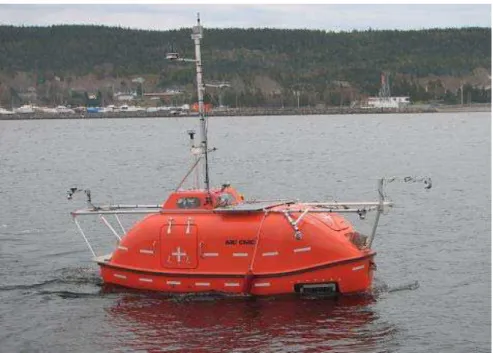 Figure 5 - Lifeboat during VAST field trails showing exterior modifications  3  TESTING 