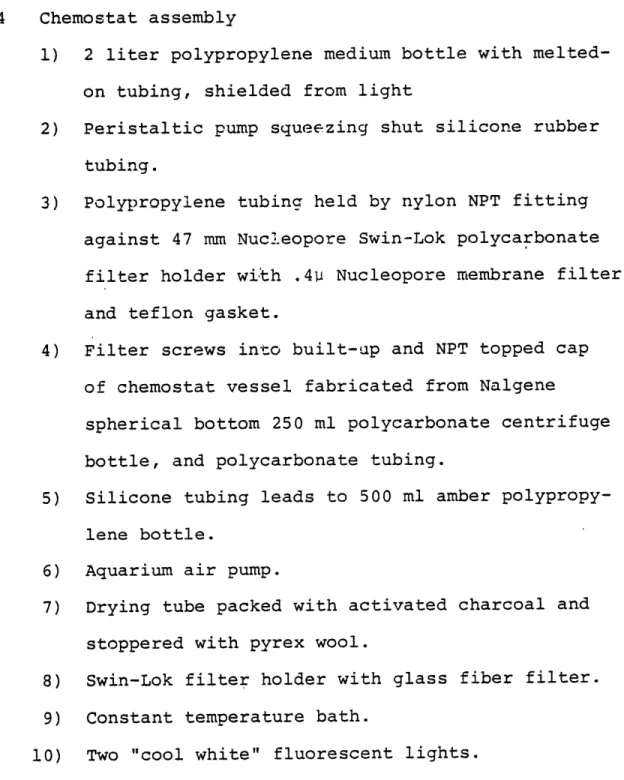 Figure  4 Chemostat  assembly