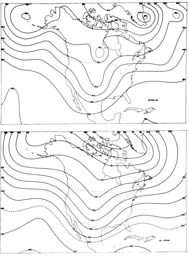 Figure  1.  Observed  heights,  1200  GCT  18  November  1957.