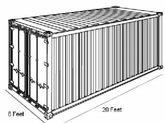 Figure 1:  Standard intermodal cargo container, Twenty foot equivalent unit 5