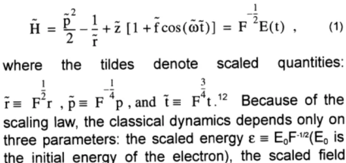 Figure  6.  Experimental  recurrence  spectra recorded  at E = -0.4  and  f  = 0.005,  with scaled frequency  o  between  0.12  and 0.60