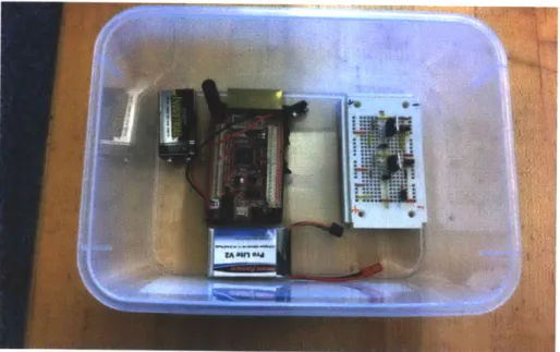 Figure  2-3:  The receiving  antenna  as  well  as the  circuit  necessary  to support  the  LED light  are  contained  in  a  waterproof  box