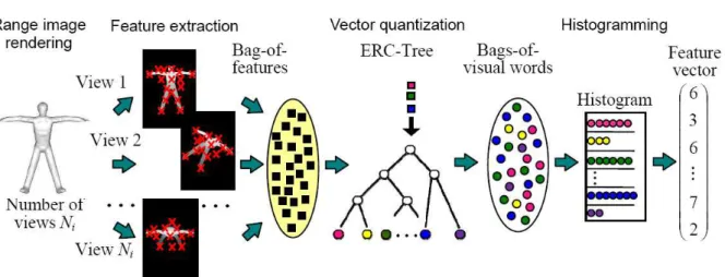 Figure 3: Flow of the Bag-of-Feature Dense-SIFT with ERC-Tree (BF-DSIFT-E) algorithm.