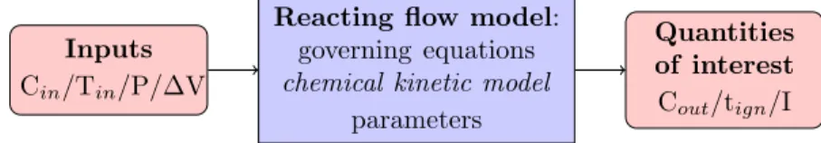 Figure 1: Chemically reacting flow model