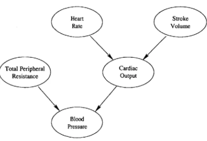 Figure  4-1:  A  simple  Bayesian  Network  model  of the  cardiovascular  system.