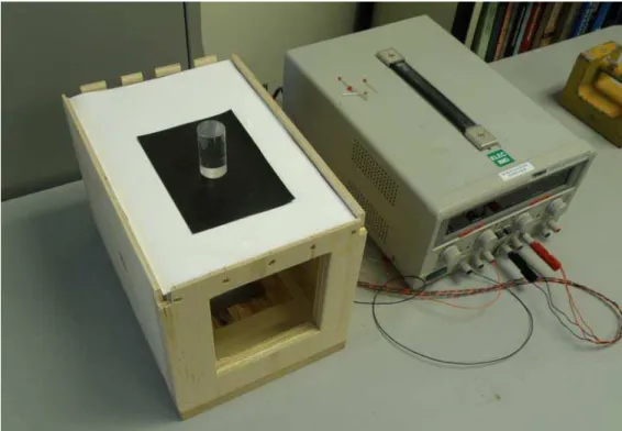 Figure 6: Test apparatus and the power supply for LED lights 