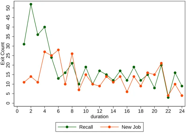 Figure 1: Empirical Exit Count for Competing Risk Data