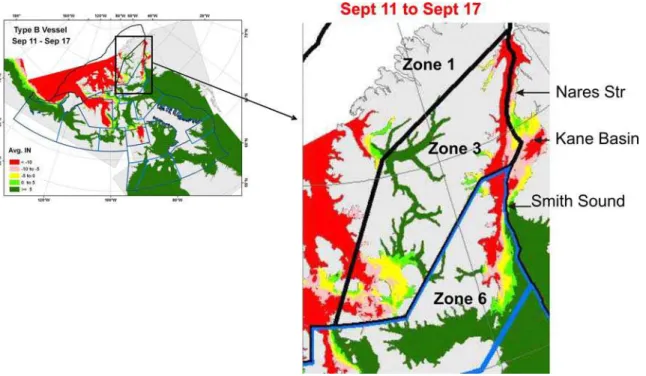 Figure 5: Potential changes along Ellesmere Island  