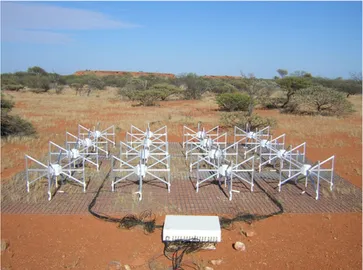 Figure 1. One of the 128 deployed MWA tiles in the Murchison Radio Observatory, Western Australia.