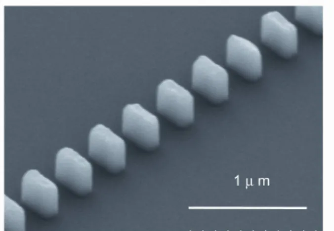 Fig. 8:  SEM micrograph of an SWG waveguide.  