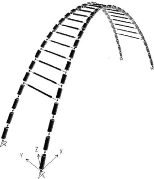 Figure 3.1  A typical  pair of leaning  arches  system