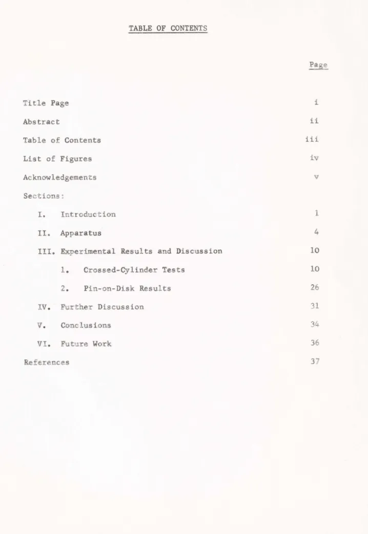 TABLE OF  CONTENTS Page iv ii ivTitle  PageAbstractTable  of  Contents List  of  Figures Acknowledgements Sections: I