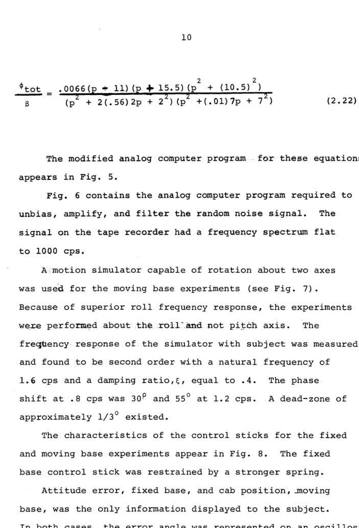 Fig.  6 contains  the  analog  computer  program  required to unbias,  amplify,  and  filter  the  random noise  signal