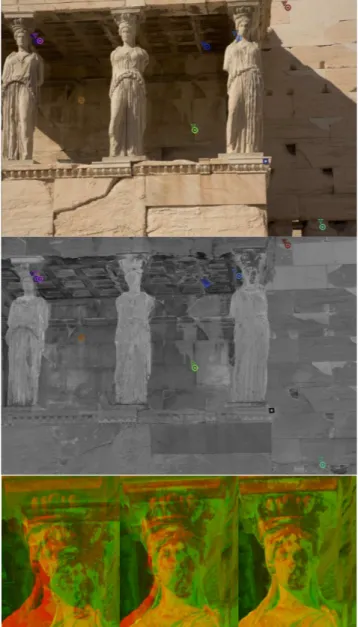 Fig. 1. A typical image of the Erechtheion: Distinct back- back-ground and foreback-ground causing big differences under pose rotation, strong cast shadows, significant differences in  inten-sity