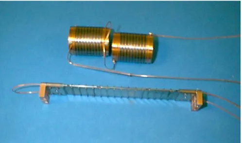 Fig. 3  Pure bending test samples mounted on the sample holder with witness Jc standard  barrel samples before heat treatment