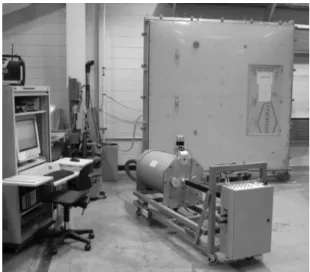 Figure 6  A wall sample mounted in the air leakage and conditioning test facility. 