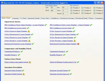 Figure 2: Quick check tab of data approval window