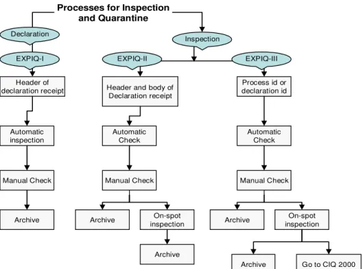 Figure 1. The 3 levels of express declaration processes 