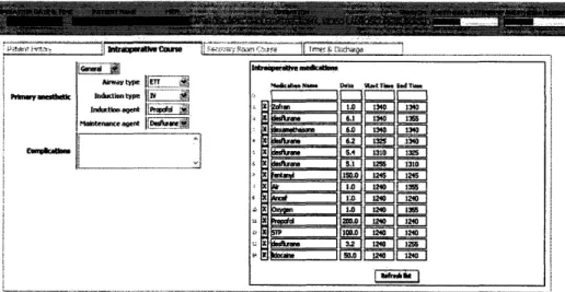 Figure 6: Web based system created to enter patient chart information into the database