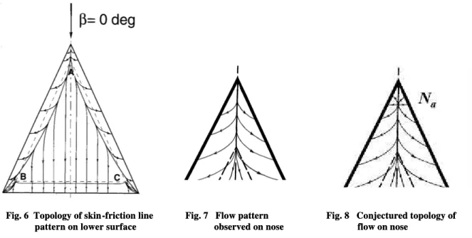 Fig. 6  Topology of skin-friction line  pattern on lower surface