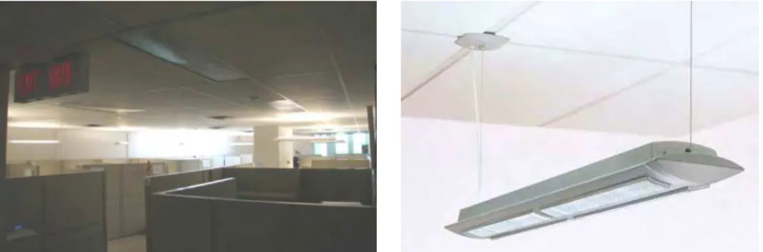 Figure 1. Picture of the study area  Figure 2. Picture of the direct-indirect luminaire 