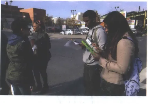 Fig.  3.6  One group  of students conducts an  interview with lottery players