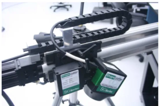 Figure 2. SG-series laser line scanner mounted on a translation stage
