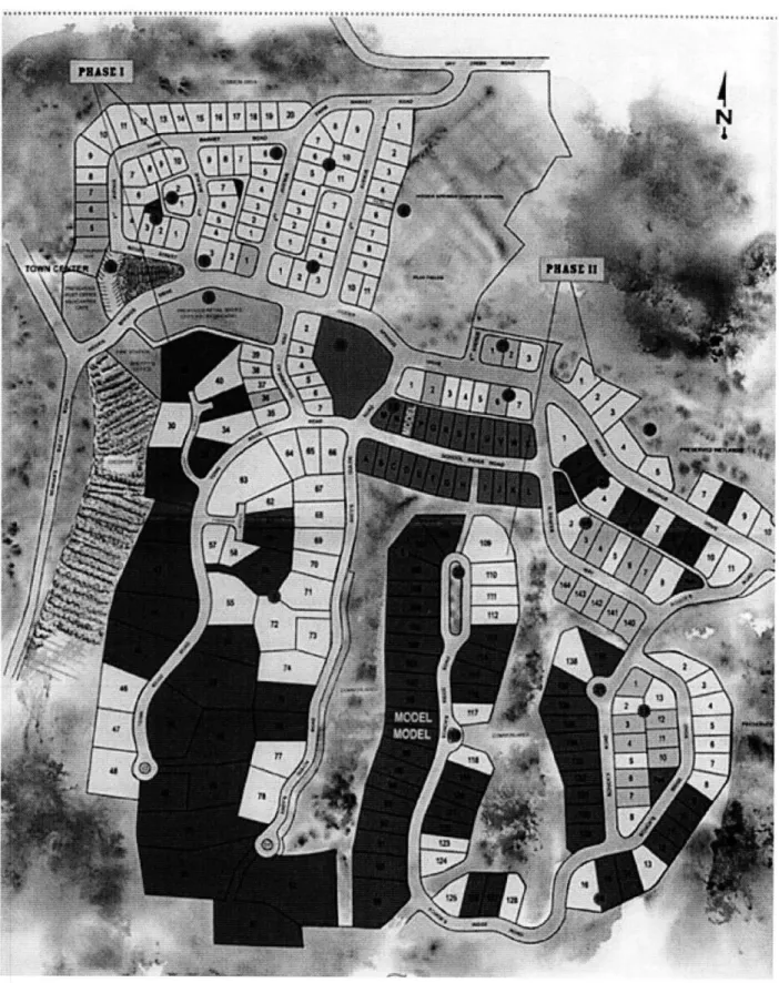 Figure  2:  Early Hidden Springs  site plan  (Source:  ULI Case  Studies).