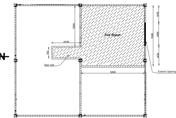 Figure 3.  Basement level layout (dimensions in mm) 