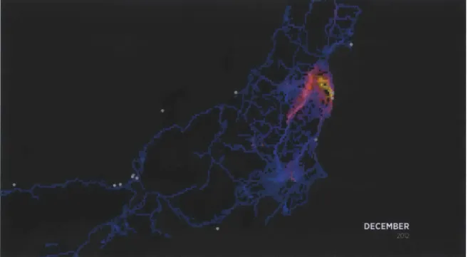 Figure  7:  Visualization of the  8  million  points  in the  Safecast dataset as  of December  2012