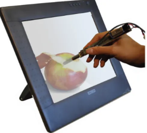 Figure 6. More portable Beyond prototype image,   using camera based tracking and touch screen
