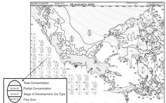 Figure 2: Illustrative Ice Chart of the Western Canadian Arctic and the definition  of the Egg Code