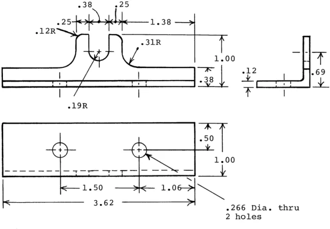 FIGURE  20 BICYCLE  SUPPORT 1.00 JT .266  Dia. 2  holes MAT'L:  1 X  1 X  1/8 Angle.3825.19R thru