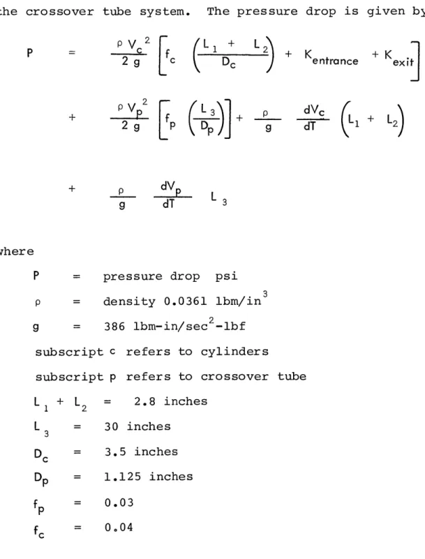 Fig.  26  shows  schematically  the major  elements  of the  crossover  tube  system.  The  pressure  drop  is  given by