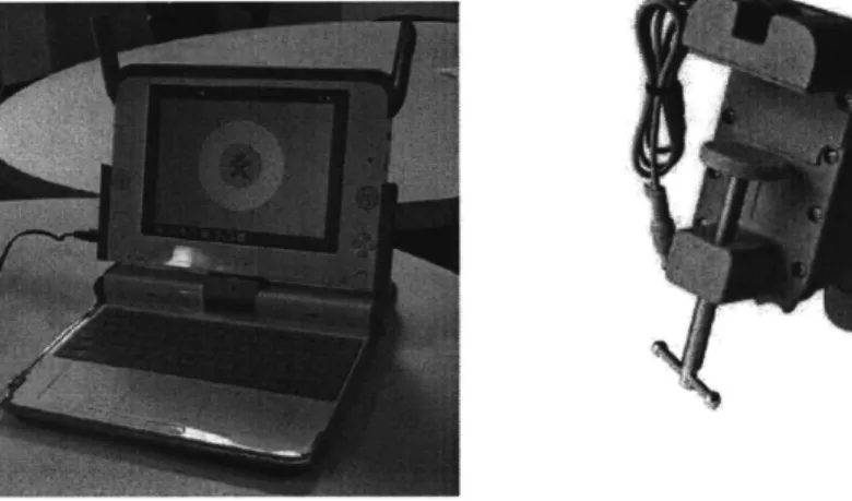 Figure 3.2: OLPC Laptop and the handcrank device.
